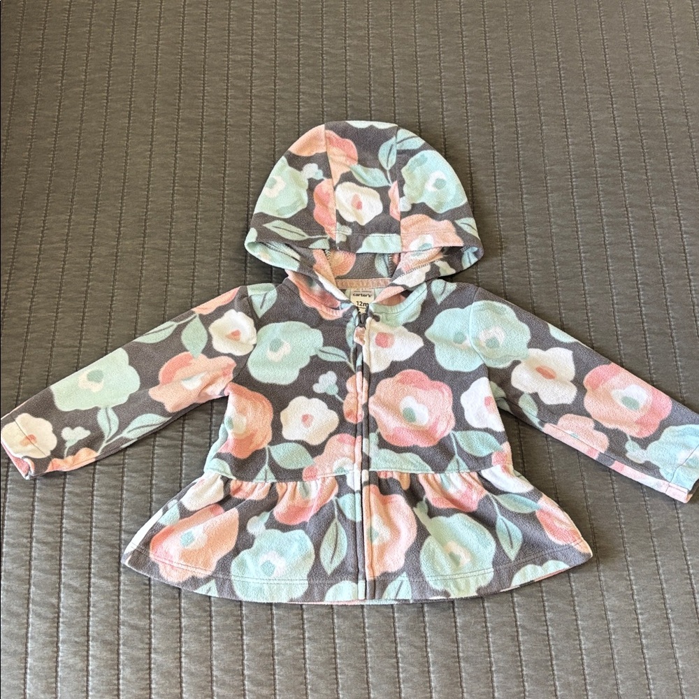 Carter’s Infant Floral Fleece Spring Fall Jacket Size 12 Months